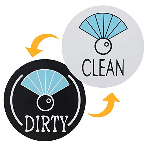 Dishwasher Magnet Clean Dirty Sign, Double Sided Clean Dirty Magnet for Dishwasher, Funny Dishwasher Sign Refrigerator Magnet, Stick by 3M Adhesive or Magnet for Kitchen Organization & Storage