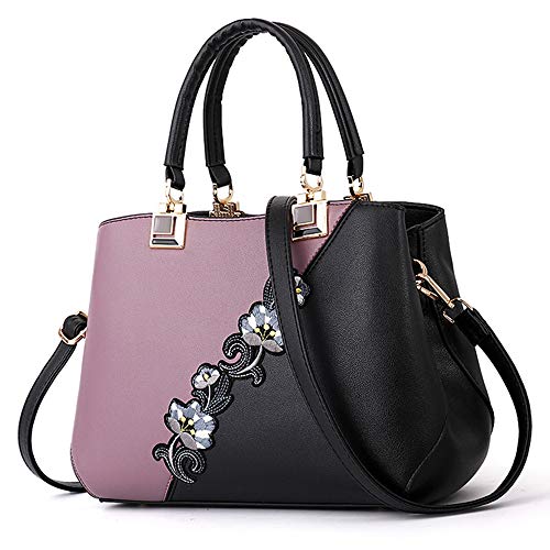ELDA Purses and Handbags for Women Embroidery Top Handle Satchel Fashion Ladies Shoulder Bag Tote Purse Messenger Bags