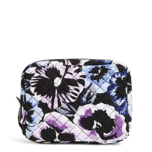 Vera Bradley womens Cotton Cord Organizer Tech Accessory, Plum Pansies – Recycled Cotton, One Size US