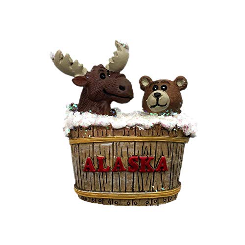 Alaska USA Animal Moose Elk 3D Refrigerator Magnet Souvenir Birthday Gift Home Kitchen Decoration Magnetic Sticker