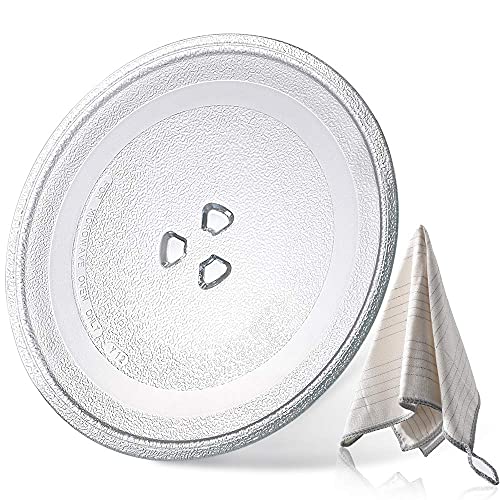 MFJUNS 9.6″ / 24.5cm Microwave Glass Plate – Microwave Glass Turntable Plate Replacement – for Fits Virtually All Small Microwaves, Microwave Glass Tray – Dishwasher Safe