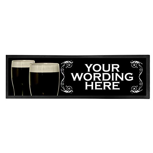 Personalized Bar Runner Mat – Novelty Beer Gifts for Home Bars – Stout