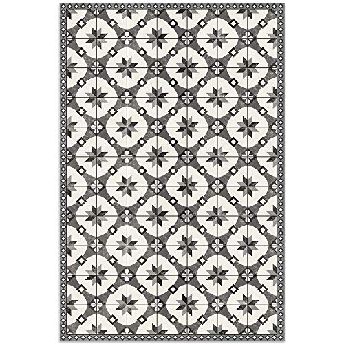 American Art Decor Mosaic Tile Pattern Indoor Ultra-Thin Non-Slip Vinyl Kitchen, Restroom, Bathroom Floor Mats, Home Decor | Durable, Easy to Clean – 2′ x 3′
