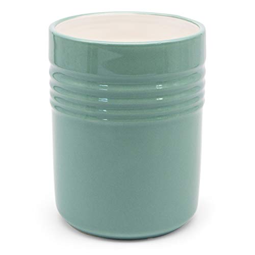 Kook Ceramic Utensil Crock for Kitchen Counter, Utensil Holder, Heavy & Stable Caddy, Countertop Organizer, For Spoons, Spatulas, 5.3”, Dishwasher Safe (Teal)