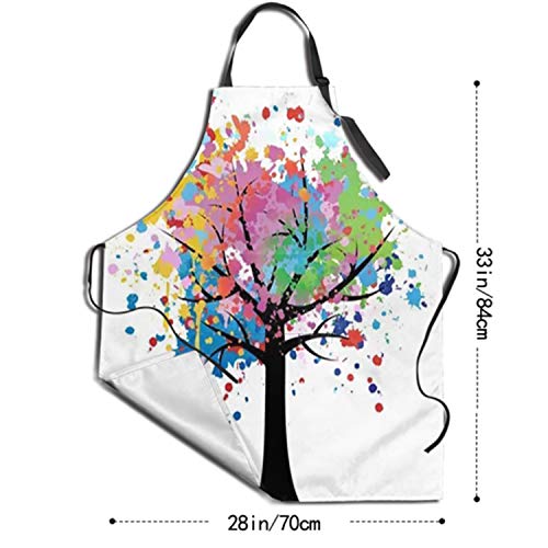 hodmadod Rainbow Tree Waterproof Colorful Apron for Men Women Chef.Adjustable Neck & with 2 Pockets Suitable for Home Kitchen Baking Grill Bistro Aprons. | The Storepaperoomates Retail Market - Fast Affordable Shopping