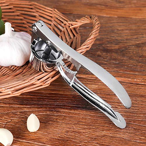 Garlic Crusher, Garlic Mincer, Garlic Press Crusher Squeezer, Home Kitchen Mincer Tool, Soft-Handled Garlic Mincer, Easy Squeeze, Rust Proof, Dishwasher Safe, Easy Clean (Silver)