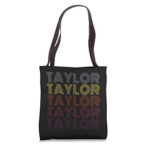 Personalized Name Taylor Retro Shopping Travel Vintage Style Tote Bag