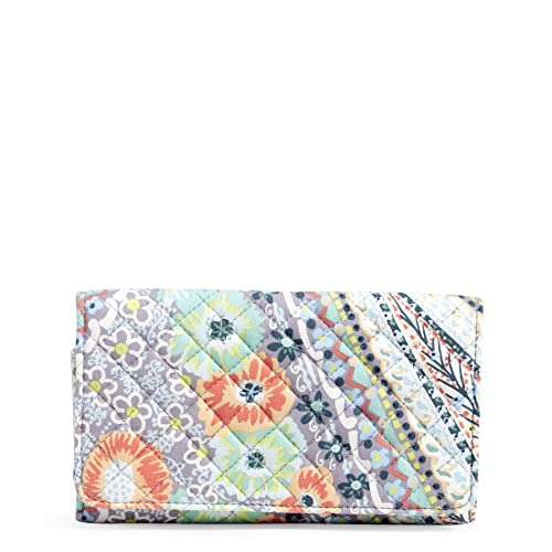 Vera Bradley womens Cotton Trifold Clutch With Rfid Protection Wallet, Citrus Paisley – Recycled Cotton, One Size US
