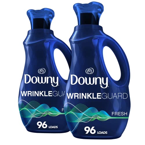 Downy Wrinkleguard Laundry Fabric Softener Liquid, Fresh Scent, 192 Total Loads (Pack of 2)