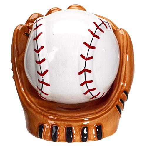 Pacific Giftware Baseball and Gloves Ceramic Salt and Pepper Shakers Set