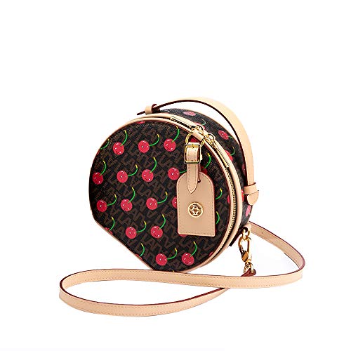 LA FESTIN Round bag Cherry pattern bag Leather handbags Ladies messenger bag Shoulder Bags handbag Leather