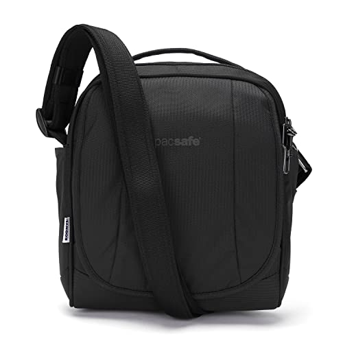 Pacsafe Metrosafe LS200 ECONYL 7 Liter Anti Theft Crossbody/Shoulder Bag – Fits 10 inch Tablet, ECONYL Black