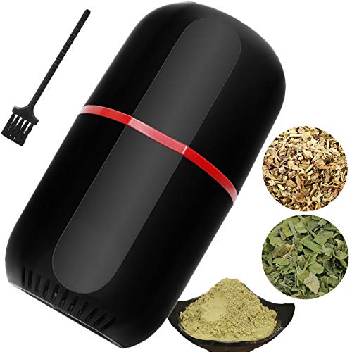 Herb Grinder Electric, Turimon Large Herbal/Coffee Grinders / Mill / Crusher for Spice and Herbs With Cleaning Brush – Black – 4.2 oz Capacity