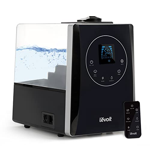 LEVOIT LV600HH 6L Warm and Cool Mist Ultrasonic Humidifier, Rapid Humidification for Bedroom Large room, Humidity Setting with Built-in Sensor, Auto Mode, Timer, Remote Control, Essential Oil Diffuser