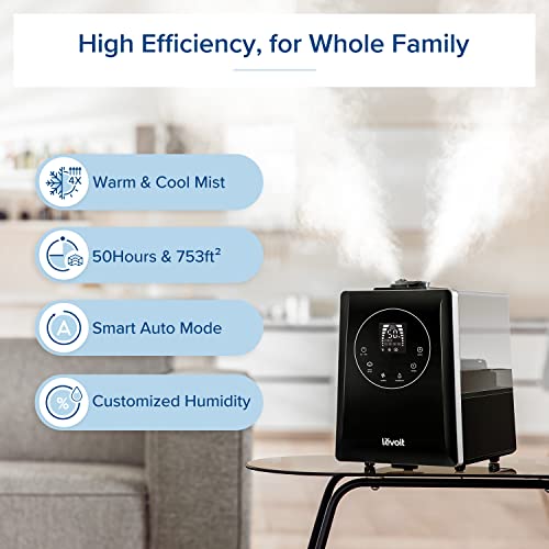 LEVOIT LV600HH 6L Warm and Cool Mist Ultrasonic Humidifier, Rapid Humidification for Bedroom Large room, Humidity Setting with Built-in Sensor, Auto Mode, Timer, Remote Control, Essential Oil Diffuser | The Storepaperoomates Retail Market - Fast Affordable Shopping