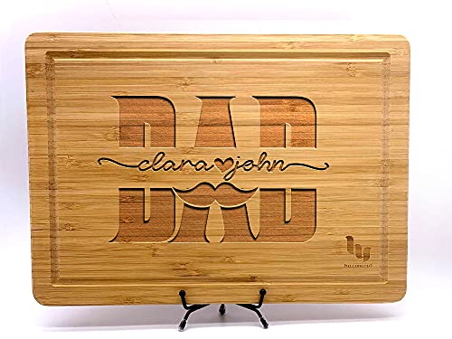 Personalized Cutting Boards for Dad, Grandpa or Men, With Children Names Design, Custom Kitchen Decor, Sign, Gift for Men, Father, Dad, Grandpa, Grill Master, 9 Different Design, With Display Stand