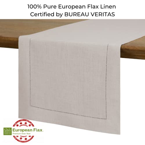 D’Moksha Linen Easter Table Runner 14 x 72 Inch Natural, Pure Linen Hemstitch Table Runners 72 inches Long, Machine Washable, Table Runner for Seasonal Holiday, Themed Party, Festive Décor | The Storepaperoomates Retail Market - Fast Affordable Shopping