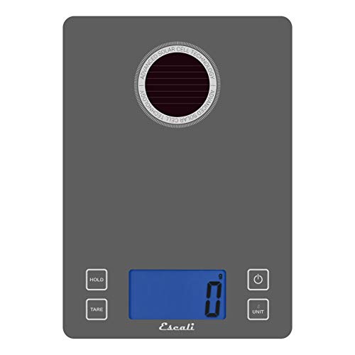 Escali Stela Ambient Light/USB Powered Kitchen Scale, 15 Pound Capacity, Grey