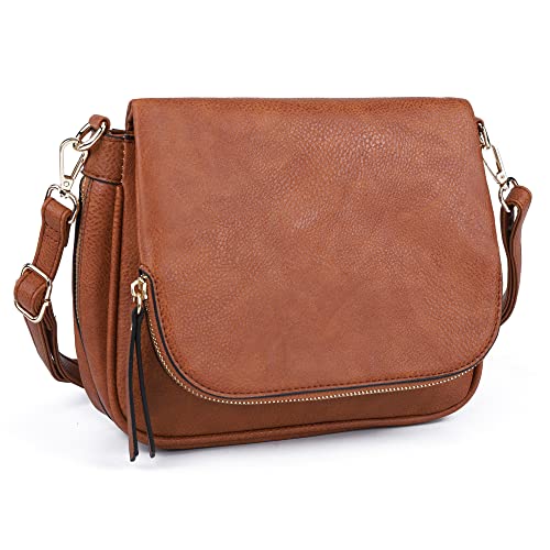 Crossbody Bags for Women Small Pu Leather Over the Shoulder Purses and Flap Cross Body Handbags with Multi Pockets