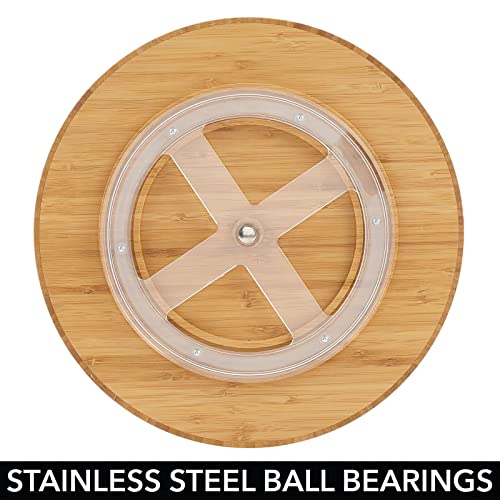 mDesign Lazy Susan Turntable Bamboo Spinner for Kitchen Cabinet, Pantry, Fridge, Cupboards, or Counter, Fully Rotating Organizer for Food, Spices, or Condiments, 12″ Round, Echo Collection, Natural | The Storepaperoomates Retail Market - Fast Affordable Shopping