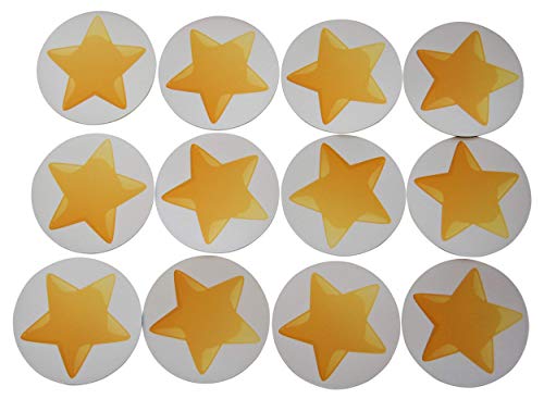 Novel Merk Star Refrigerator Magnets – Vinyl 3” Round Flat Magnets for Fridge, Lockers, Home Kitchen and Farmhouse Decor – Self Adhesive to Metal Surfaces (12 Pack)