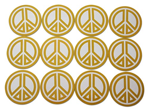 Novel Merk Peace Sign Refrigerator Magnets – Vinyl 3” Round Flat Magnets for Fridge, Lockers, Home Kitchen, and Farmhouse Decor – Self Adhesive to Metal Surfaces (12 Pack)