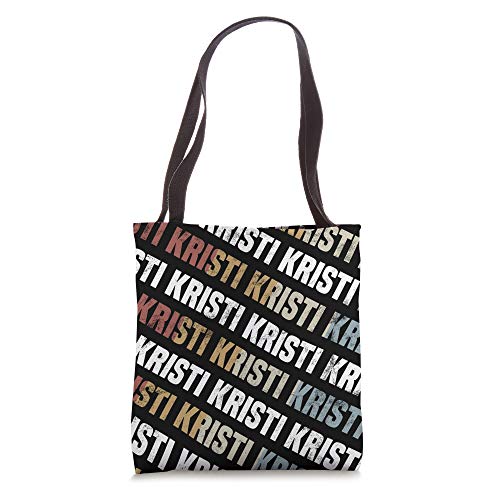 Vintage First Name Pattern Retro Forename Gift for Kristi Tote Bag
