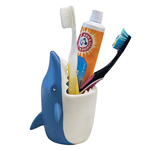 Lily’s Home Fun Kids Animal Toothbrush Holder, Bathroom Organizer, Pencil Cup – Shark
