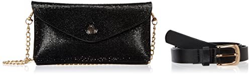 Small Crossbody Lightweight Bag with Crystal Multifunction for Women (Black)