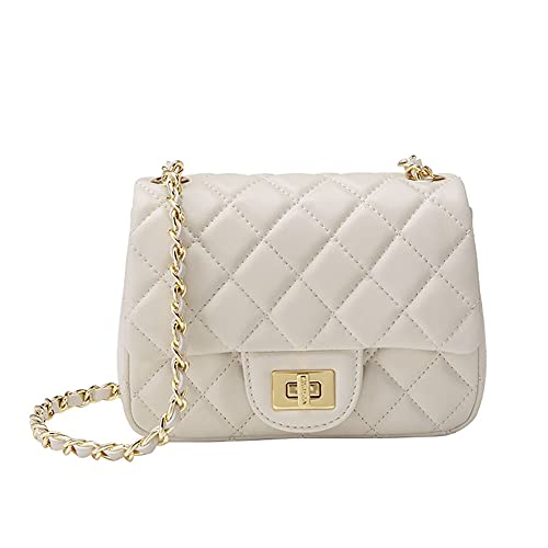 Jopchunm Quilted Purse Crossbody Bags Wedding Clutch Small White Leather Designer Handbags for Women