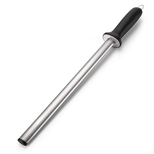 12 inch Diamond Knife Sharpener Rod, Professional Sharpening Steel for Master Chef, Knife Sharpening Rod or Stick for Kitchen, Home, Diamond Blade Sharpener
