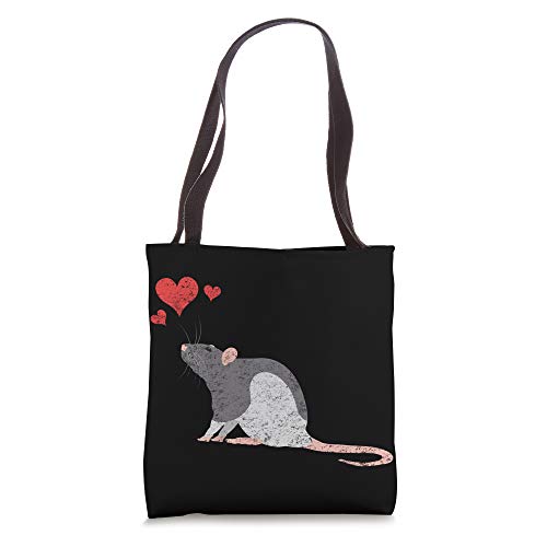 Cute Rat Lover Heart Beat Rodent Gift Tote Bag