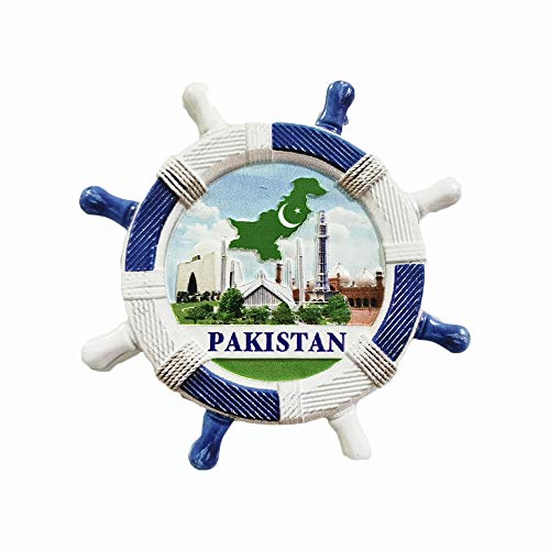 Pakistan 3D Rudder Fridge Magnet Souvenir Gift,Handmade Home & Kitchen Decoration Pakistan Refrigerator Magnet Collection