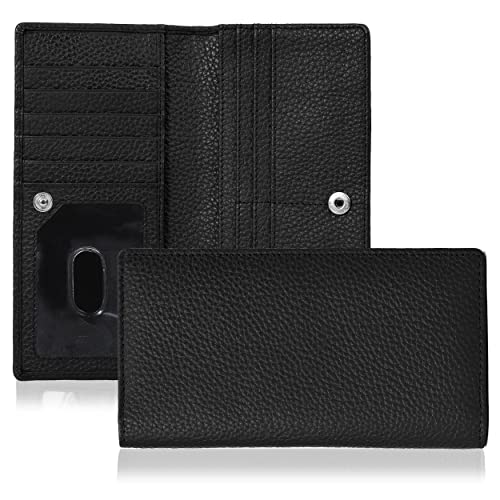 ESTALON Womens Black Wallet RFID Large Capacity Zipper Pocket & 11 Cardholders Wallets