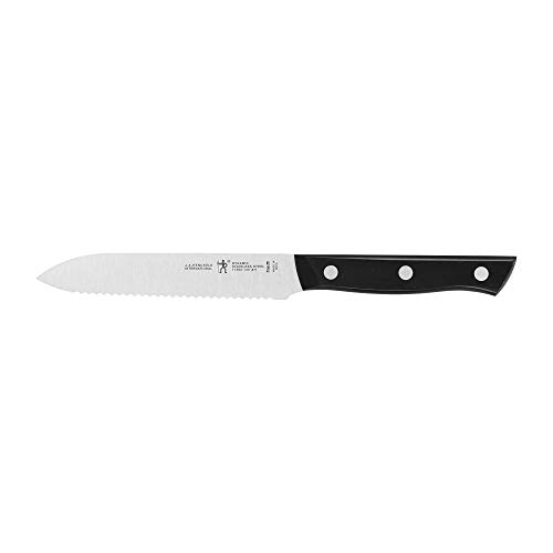 HENCKELS Dynamic Razor-Sharp 5-inch Tomato Knife, German Engineered Informed by 100+ Years of Mastery, Serrated Utility Knife, Vegetable Knife
