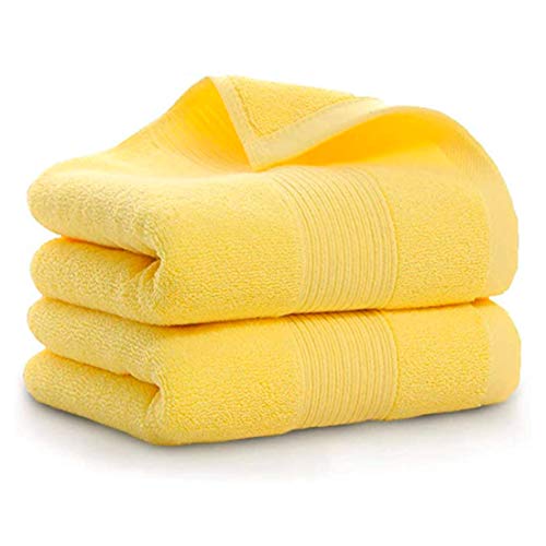 Lchkrep Bathroom Hand Towels (14×30 inch), Home Soft 100% Cotton Super Soft Highly Absorbent Hand Towel for Bath, Hand, Face, Gym and Spa,(Yellow 2 Pack)