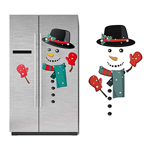 Christmas Decorations Refrigerator Magnets Set, Funny Snowmen Fridge Magnets Stickers Christmas Holiday Kitchen Decor Indoors for Fridge, Dishwasher, Metal Door, Office Cabinets, 12PCS