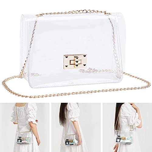 COROMAY Clear Purse for Women, Clear Crossbody Bag Stadium Approved, Clear Handbag Clear Clutch Purses for Women