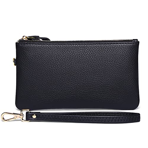 GOIACII Women’s Wristlet Clutch Slim Leather Wallet RFID Blocking Handbag