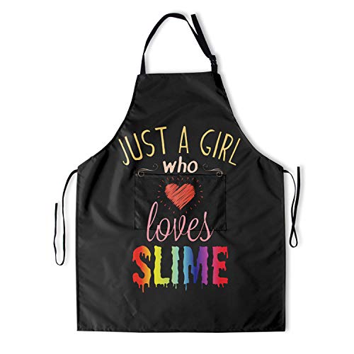Apron Home Kitchen Waterproof Cooking Baking Party Gardening for Women with Pockets Funny Just A Girl Who Loves Slime