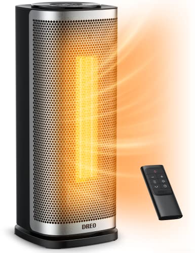 Dreo Space Heaters for Indoor Use, 1500W Fast Heating Ceramic Electric & Portable Heaters with Thermostat, 70° Oscillating with Tip-over & Overheat Protection, Remote, 12H Timer, for Office Bedroom
