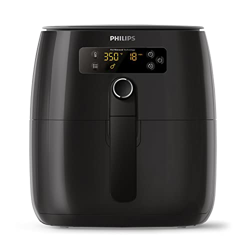 Philips Kitchen Appliances Premium Digital Airfryer with Fat Removal Technology + Recipe Cookbook, 3 qt, Black, HD9741/99, X-Large