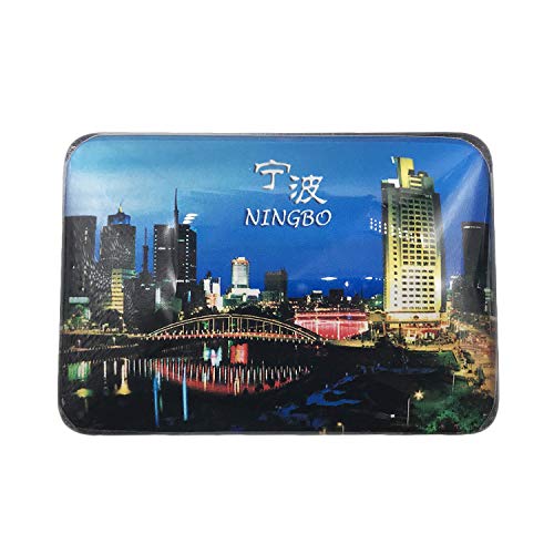 3D Ningbo China Refrigerator Fridge Magnet Crystal Glass Magnet Tourist Travel Souvenir Collection Gift Magnetic Sticker Home Kitchen Decoration