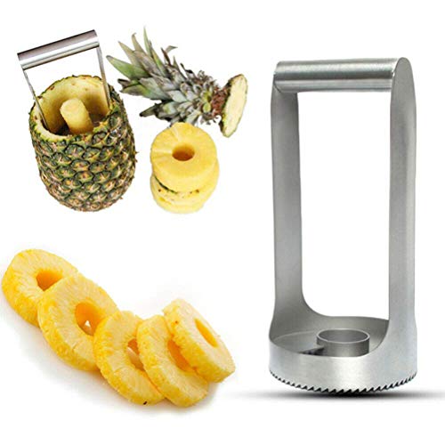 UPKOCH Pineapple Corer Remover Stainless Steel for Home Kitchen Gadget Diced Fruit Rings Cutter Tool (Siver)