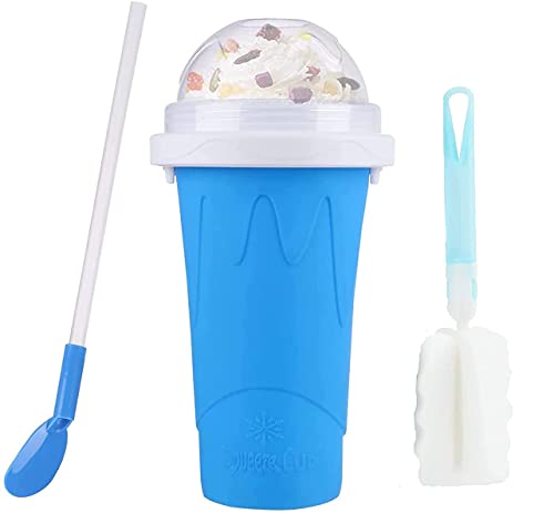 MoonRay Slushy Maker Cup,TIK TOK Magic Quick Frozen Smoothies Cups for kids,Ice Cream Maker Cup with Travel Easy-carry,Slushies and Homemade Milk shake in Minutes (Blue)
