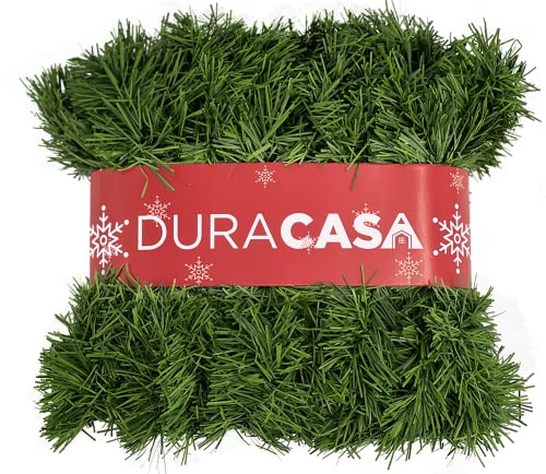 DuraCasa 50 Foot Christmas Garland for Christmas Decorations, Green Non-Lit Soft Holiday Decor for Outdoor or Indoor Use (1)