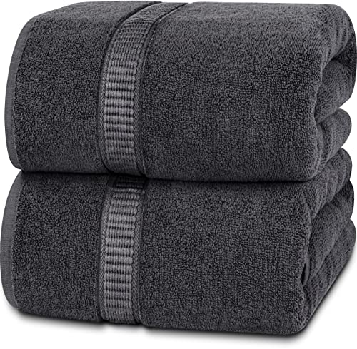 Utopia Towels – Luxurious Jumbo Bath Sheet 2 Piece – 600 GSM 100% Ring Spun Cotton Highly Absorbent and Quick Dry Extra Large Bath Towel – Super Soft Hotel Quality Towel (35 x 70 Inches, Grey)