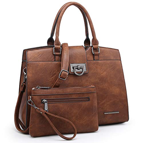 Dasein Handbags for Women Purses Monogram Satchel Purse Large Tote Ladies Handbag Shoulder Bags Top Handle Work Bag 2pcs Set
