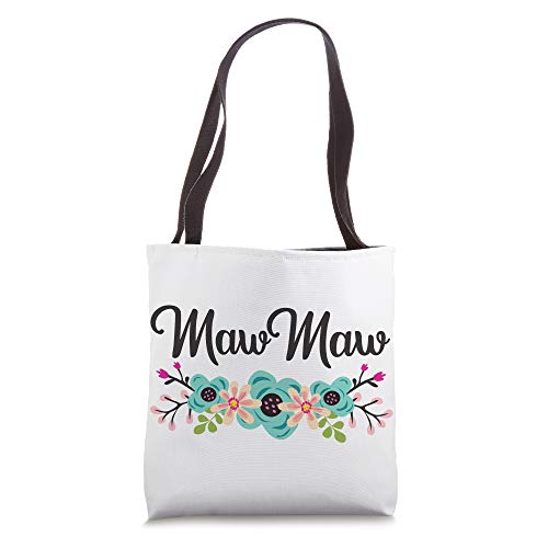 MawMaw Gifts From Grandkids Floral Personalized Name Gift Tote Bag