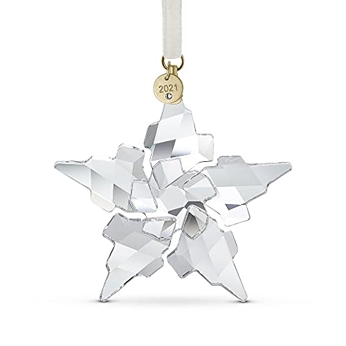 Swarovski 2021 Ornament, Clear Crystals with Champagne Gold Tone Finish Metal, Part of the Swarovski Annual Edition Collection
